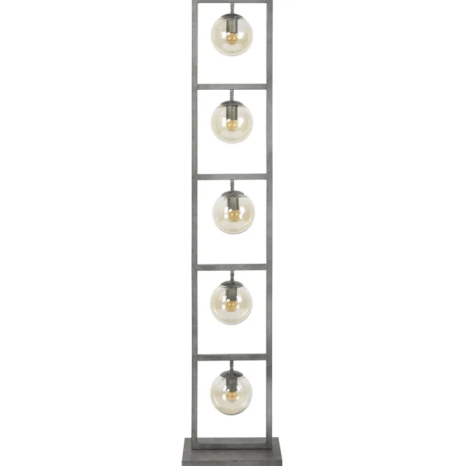 WoonStijl Vloerlamp tower 5x Ø15 glas / Oud zilver showroommodel