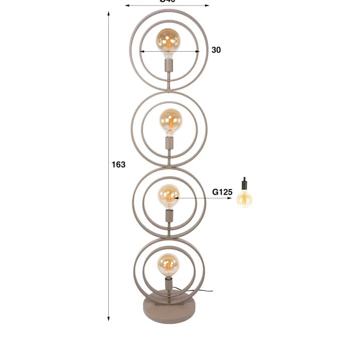 WoonStijl Vloerlamp Turn Around 4-lichts beige