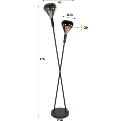 WoonStijl Vloerlamp Wings 2-lichts