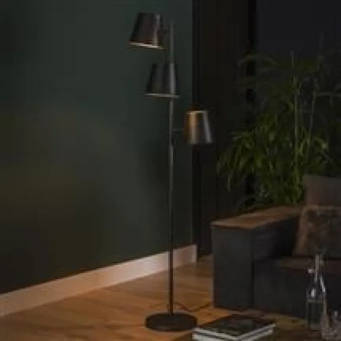 WoonStijl Vloerlamp 3x Kinetic / Charcoal