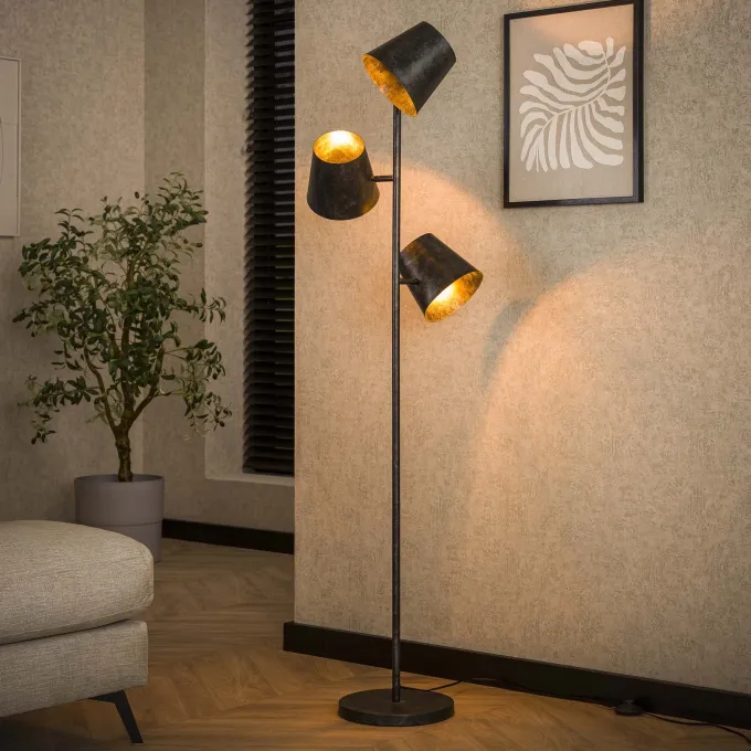 WoonStijl Vloerlamp 3x Kinetic / Charcoal
