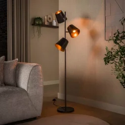 WoonStijl Vloerlamp 3x Kinetic urban bruin
