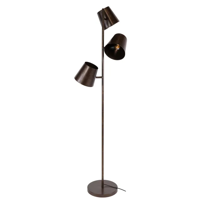 WoonStijl Vloerlamp 3x Kinetic urban bruin