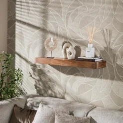 WoonStijl Wandplank Carve 100 cm acacia bruin