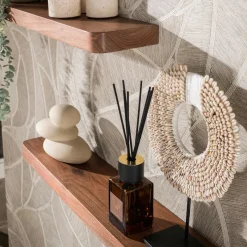 WoonStijl Wandplank Carve 60cm set van 3 Acacia bruin