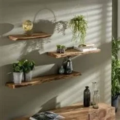 WoonStijl Wandplank 90 cm Edge - Houten wandplank met natuurlijke look