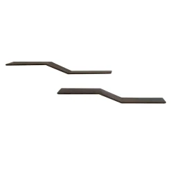 WoonStijl Wandplank Maya S-shape set van 2 teak espresso