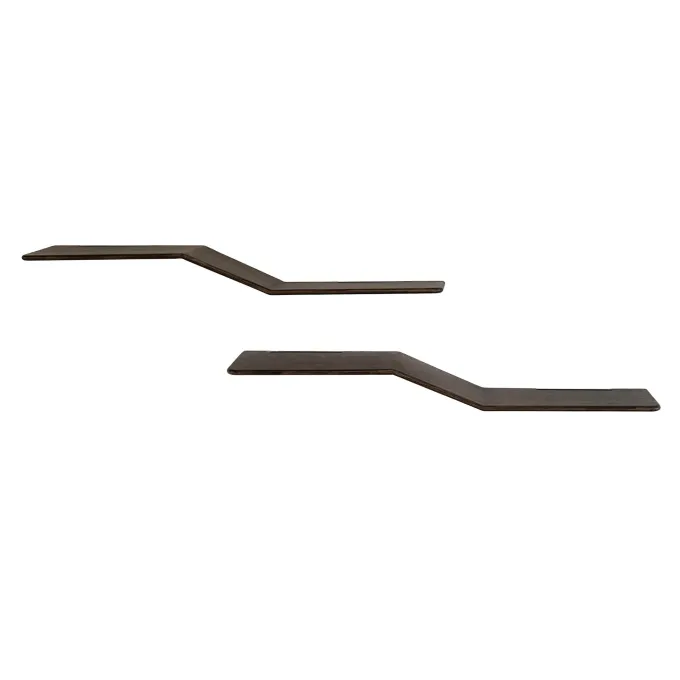WoonStijl Wandplank Maya S-shape set van 2 teak espresso