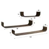WoonStijl Wandplank Maya U-shape set van 3 teak espresso