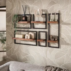 WoonStijl Wandschap Carve set van 5