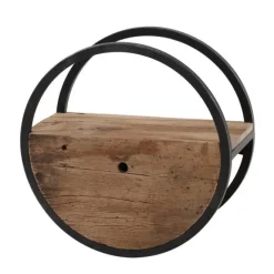 WoonStijl Wandschap Circular Ø50 met lade - Robuust hardhout