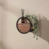 WoonStijl Wandschap Circular 1 lade Ø30cm Acacia bruin - Wandrek met lade