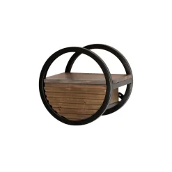 WoonStijl Wandschap Circular 1 lade Ø30cm Acacia bruin - Wandrek met lade