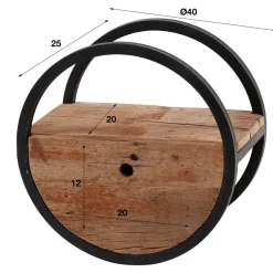 WoonStijl Wandschap circular Ø40 met lade / Robuust hardhout