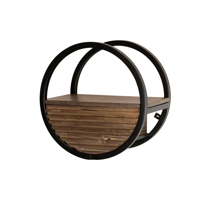 WoonStijl Wandschap Circular 1 lade Ø40cm Acacia bruin