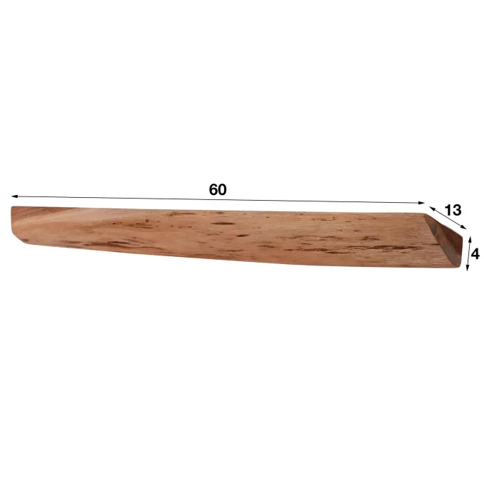 WoonStijl Wandschap Edge 60cm Set van 3 - Massief Acacia Natuurlijk