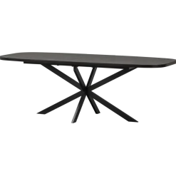 Woood Arros eettafel uitschuifbaar 180-220x90cm mdf zwart