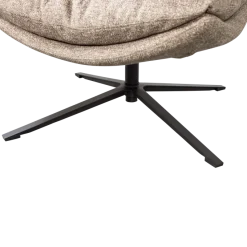 Woood Arve draaifauteuil bedrukte stof naturel melange