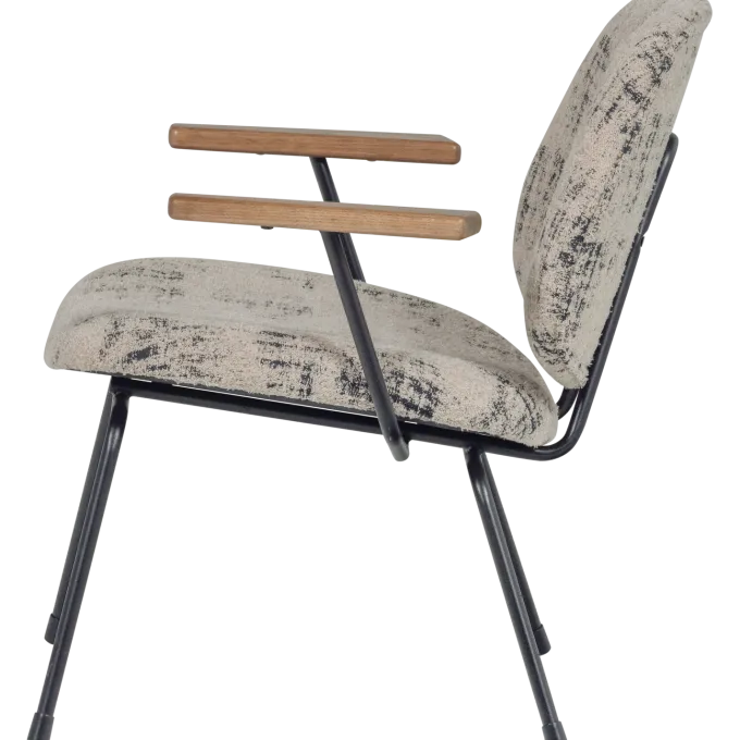 Woood Aure fauteuil chenille beige/zwart