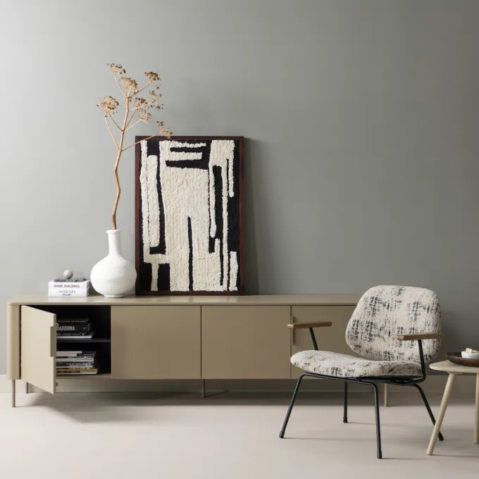 Woood Aure fauteuil chenille beige/zwart