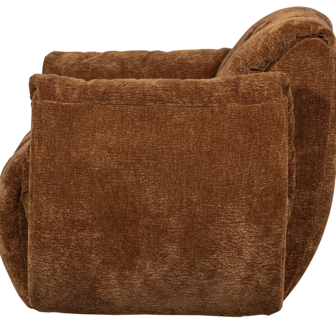 Woood Baggy draaifauteuil 3d chenille middenbruin