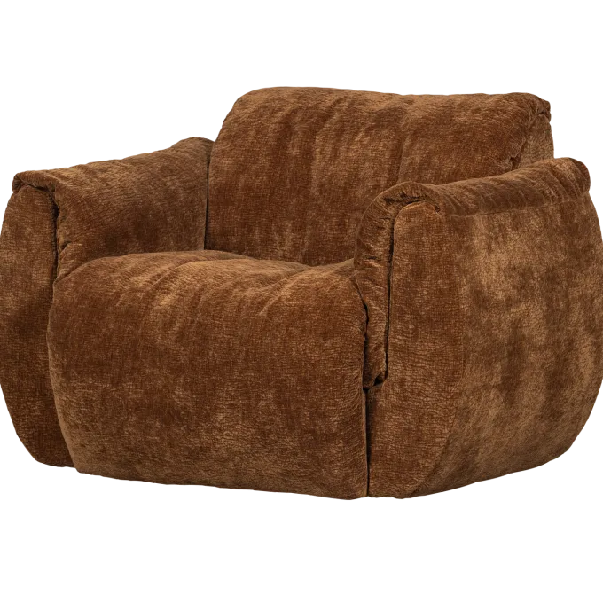 Woood Baggy draaifauteuil 3d chenille middenbruin