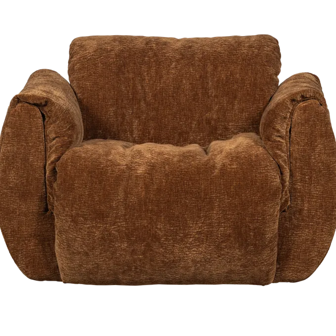 Woood Baggy draaifauteuil 3d chenille middenbruin