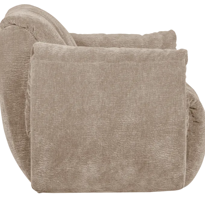 Woood Baggy draaifauteuil 3d chenille zand