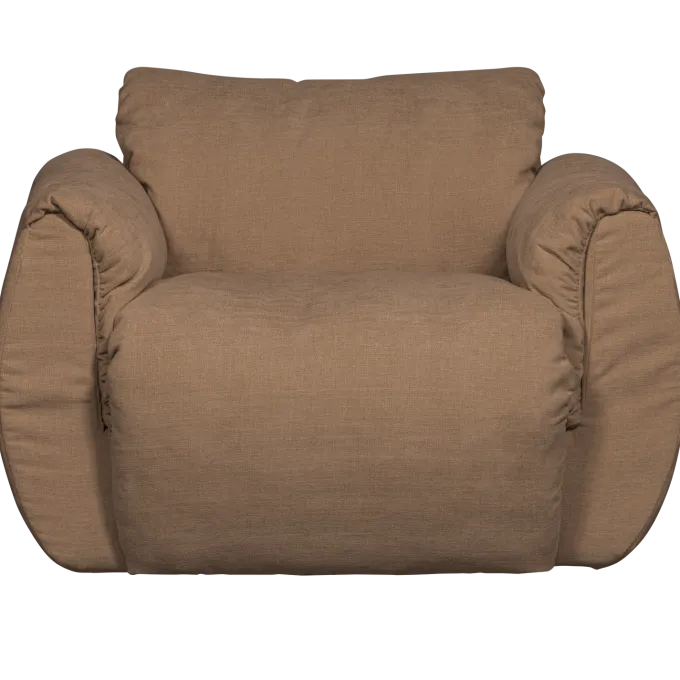 Woood Baggy draaifauteuil geweven chenille bruin