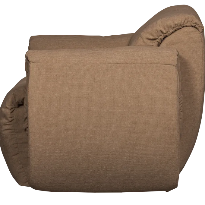 Woood Baggy draaifauteuil geweven chenille bruin