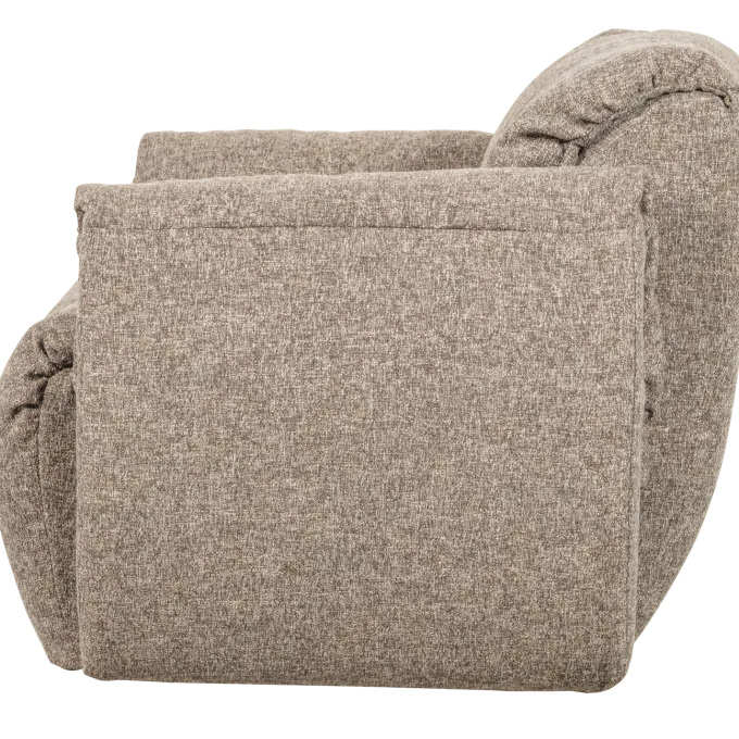 Woood Baggy draaifauteuil geweven stof bruin melange