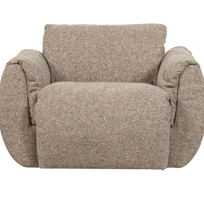 Woood Baggy draaifauteuil geweven stof bruin melange