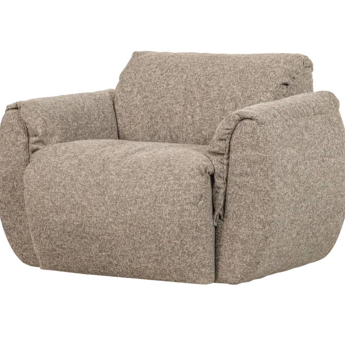 Woood Baggy draaifauteuil geweven stof bruin melange