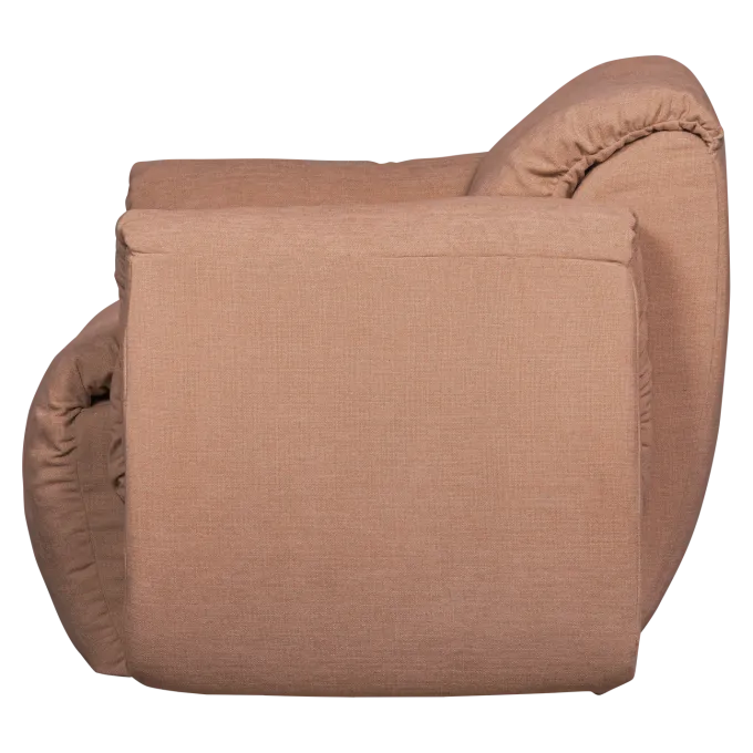 Woood Baggy draaifauteuil geweven chenille oudroze