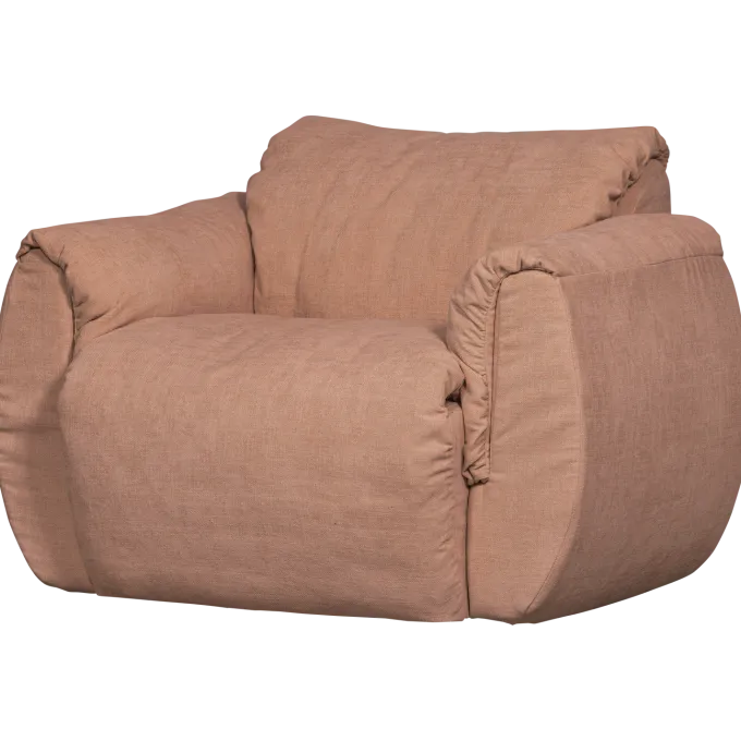 Woood Baggy draaifauteuil geweven chenille oudroze