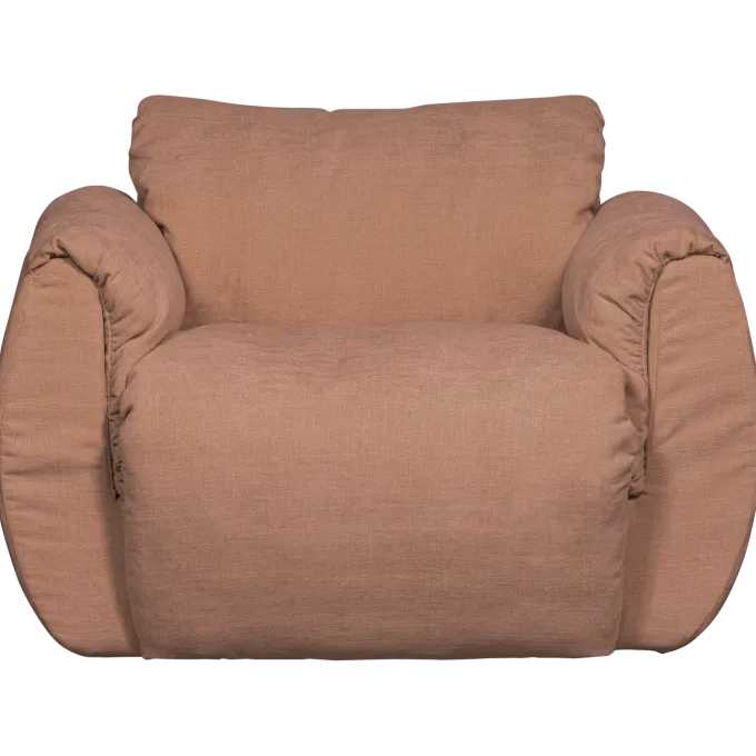 Woood Baggy draaifauteuil geweven chenille oudroze