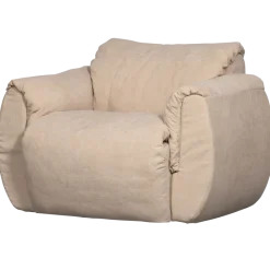Woood Baggy draaifauteuil geweven chenille zand