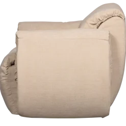 Woood Baggy draaifauteuil geweven chenille zand