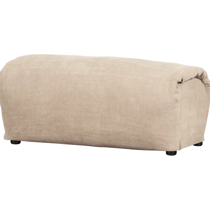 Woood Baggy hocker geweven chenille zand