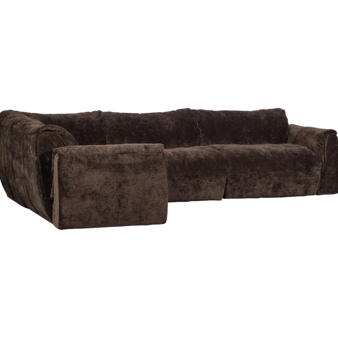 Woood Baggy hoekbank links 3d chenille donkerbruin