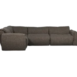 Woood Baggy hoekbank links geweven stof warmgrijs melange