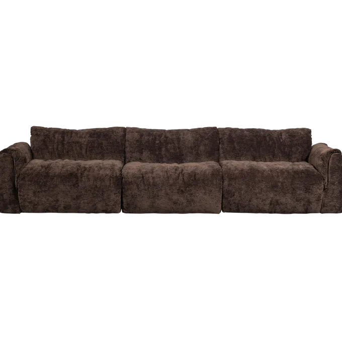 Woood Baggy 3-zits bank 3d chenille donkerbruin