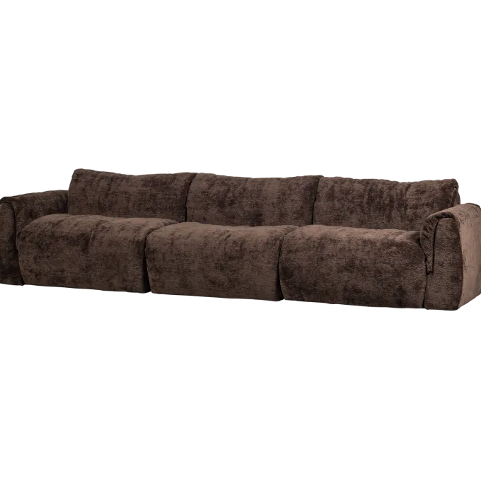 Woood Baggy 3-zits bank 3d chenille donkerbruin