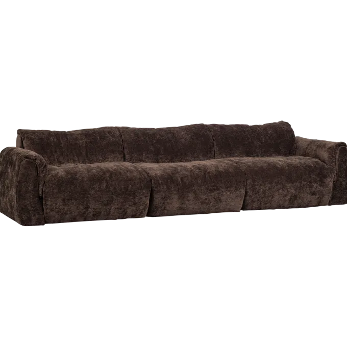 Woood Baggy 3-zits bank 3d chenille donkerbruin