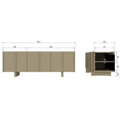 Woood Basu tv meubel 152cm grenen moss [fsc]