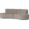 Woood Batavier half ronde bank 4-zits velvet melange zand