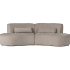 Woood Batavier half ronde bank 4-zits velvet melange zand
