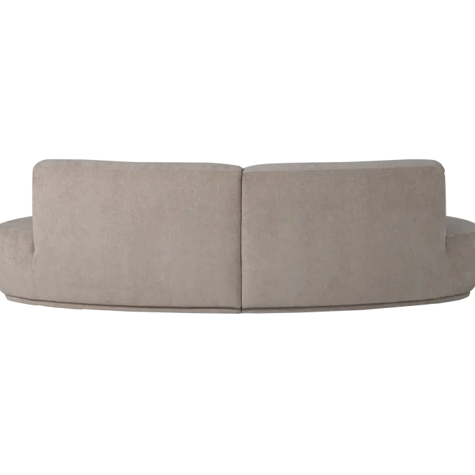 Woood Batavier half ronde bank 4-zits velvet melange zand
