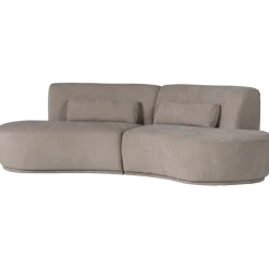 Woood Batavier half ronde bank 4-zits velvet melange zand