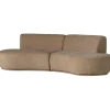 Woood Batavier half ronde bank 4-zits velvet melange lichtbruin